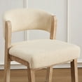 thumbnail image 4 of Zesthouse 26.2″ Counter Height Wooden Bar Stools Set of 2, Linen Upholstered Barstools with Curved Backs, Thick Cushion, Vintage Brushed Brown Wood Legs, Modern Bar Chairs for Kitchen Island, Beige, 4 of 11