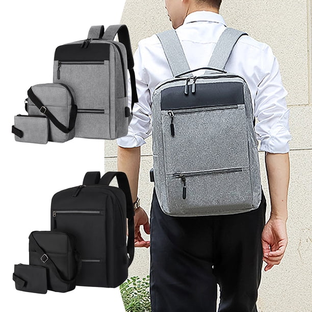 Xihbxyly Mochila de Viaje para Portátil, Equipaje de Mano de 16 Pulgadas, Diseño Espacioso con Múltiples Bolsillos, Puerto de Carga Usb, Bolso Bandolera y Monedero, Tela de Poliéster Resistente, Idea