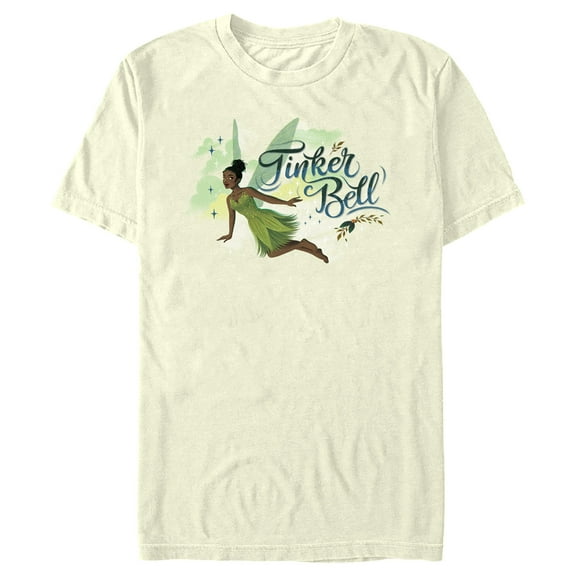 Men's Peter Pan & Wendy Tinker Bell Portrait  Graphic Tee Beige 2X Large