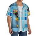 thumbnail image 4 of Disketp Men's Hawaiian Prague Ratter Dog in Bathtub Print Shirts Button Down Holiday Beach Shirts-Small, 4 of 7
