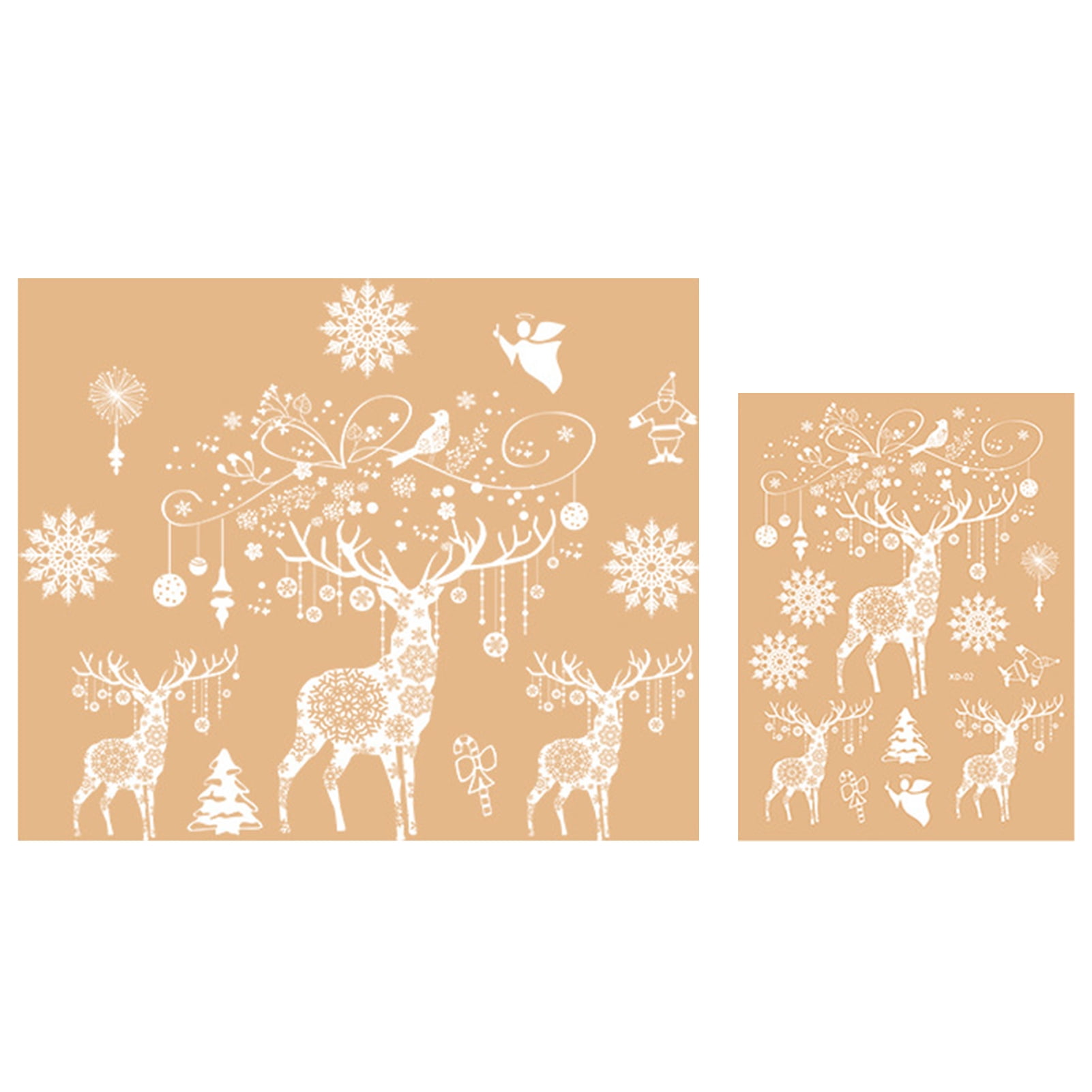 Dserhfy 1 Set DIY Nice-looking Christmas Stickers Christmas Snowman Santa Claus Pattern Non-adhesive Static Stickers Party Supplies