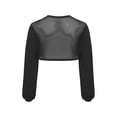 thumbnail image 2 of Eandarui Kids Girls Fishnet Crop Top Long Sleeve Hollow Out Mesh Shirt Hip Hop Jazz Street Dance Top Black 12, 2 of 7
