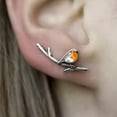 thumbnail image 2 of Hotpom Exquisite Tree Branch Bird Pendant Earrings, Fashion Pastoral Style for Daily Wear Jewelry Accessory Playful Casual Bird-Themed Earrings, 2 of 6
