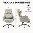 thumbnail image 4 of HomePerch Ergonomic High Back Office Chair with Lumbar Support, Reclining Swivel Computer Desk Chair with Footrest and Headrest, Faux Leather Executive Chair for Home Office,Light Gray, 4 of 10