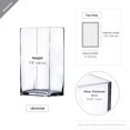 thumbnail image 2 of WGV Rectangle Block Vase, Length 6", Width 4", Height 8", Clear Floral Bouquet Glass Container, Fish Tank, Planter Terrarium for Wedding Party Event, Home Office Decor, 1 Piece, 2 of 7