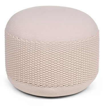 BirdRock Home Woven Knitted Indoor or Outdoor Pouf - Natural