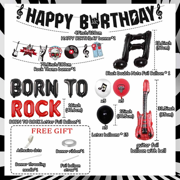  10 Pcs Rock and Roll Party Decorations Rock Star Centerpieces  Born to Rock Party Decorations Music Theme Party Supplies Halloween Rock  Birthday Decorations for Birthday Baby Shower Party Supplies : Toys