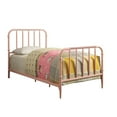 thumbnail image 2 of Metal Twin Bed with Beaded Design Headboard And Footboard, Pink, 2 of 2
