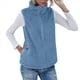 thumbnail image 1 of Chaleco de Felpa Cálido Sin Mangas con Cuello Alto para Mujer, con Cremallera, para Otoño e Invierno, con Bolsillos Azul XL, 1 of 7