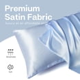 thumbnail image 4 of MR&HM Satin Pillow Case, 20x36 King Size Satin Pillowcase Set of 2, 2 Pack Satin Silky Pillowcase for Hair and Skin, 20x36, Light Blue, 4 of 7