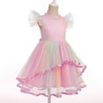 thumbnail image 3 of IDOPIP Toddler Party Dress Girls Butterfly Daisy sequins Princess Dress Ruffle Tulle Tutu Wedding Dress, 3 of 9