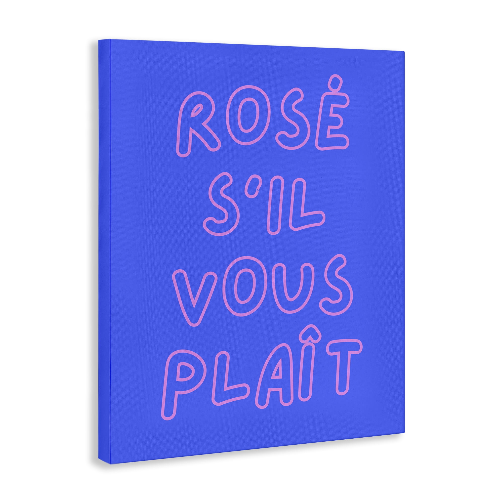 Stupell Industries Rosé Please Phrase Food & Beverage Painting Wrapped Canvas Art Print Wall Art, 16 x 20
