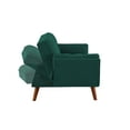thumbnail image 6 of Modern Linen Convertible Sofa, Industrial Style Sofa Bed with Adjustable Backrest, Armrest, Wooden Frame, Upholstered Sofa Couch for Living Room,Apartment,Christmas, Green, 6 of 7