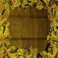 thumbnail image 1 of Ahgly Company Machine Washable Indoor Square Abstract Yellow Modern Area Rugs, 3' Square, 1 of 4