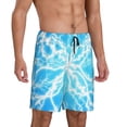 thumbnail image 2 of Cauagu Light blue flash Print Pajama Bottoms for Men Sleep Pajama Shorts Elastic Waistband Sleep Pajama Short Men's PJ Shorts-3X-Large, 2 of 6