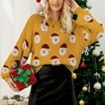 thumbnail image 2 of Sweater for Women Santa Claus Graphic Fuzzy Knitted Long Sleeve Christmas Casual Crewneck Lightweight Sweaters, 2 of 2
