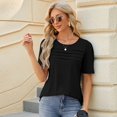 thumbnail image 2 of SWSMCLT Women's Soft Shirt Summer Top Thin Cool Spring T Shirt Fashion Loose Fall Short Sleeve Lightweight Black Large, 2 of 5