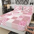 thumbnail image 3 of Manfei Bohemian Paisley Flowers Fitted Sheet Full 3 Pieces,Geometric Plaid Dots Bed Set,1 Fitted Sheet and 2 Pillowcases, 3 of 6