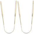 thumbnail image 1 of 2pcs Tongue Scraper Stainless Steel U Shape Tongue Cleaner for Oral Care Hygiene (Gold), 1 of 5