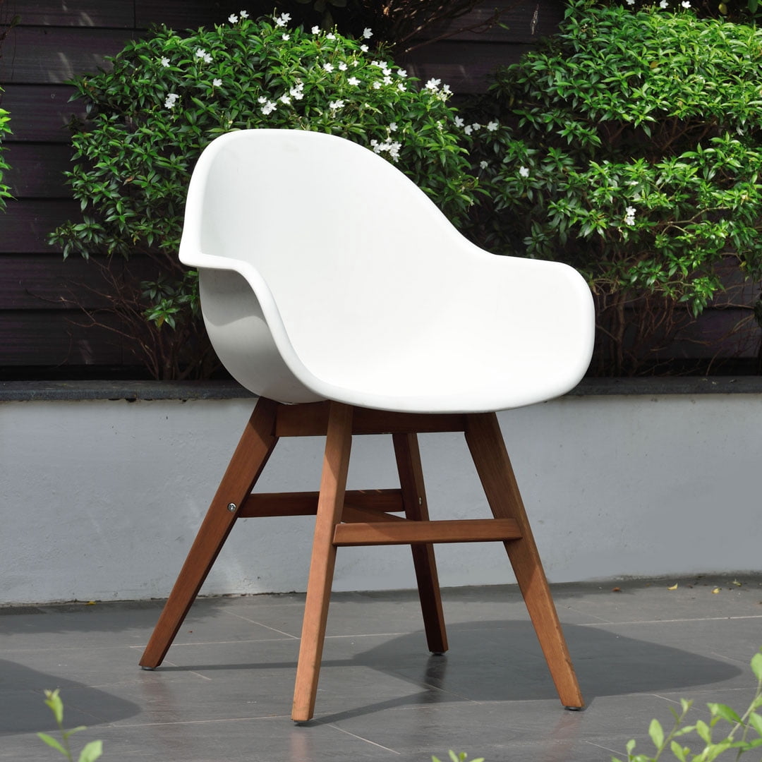 Amazonia Burlington 3 Pieces Eucalyptus Wood Round Outdoor Dining Set, Ideal for Patio