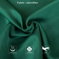 thumbnail image 2 of Zippered Satin Pillow Cases for Hair and Skin, Luxury Queen Hidden Zipper Pillowcases Set of 2, 20 x 30 Inches, Dark Green, 2 of 7