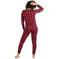 thumbnail image 3 of Leveret Womens Two Piece Cotton Pajamas Black & Red Plaid M, 3 of 4