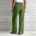 thumbnail image 3 of RFQWOVSR Women's High Waist Drawstring Wide Leg Linen Pants with Pockets Loose Fit Casual Summer Trousers M, 3 of 4