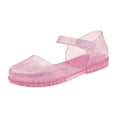 thumbnail image 3 of JDEFEG Girls' Jelly Sandals Comfort Summer Outdoor Casual Beach Shoes Non Slip Walking Shoes Girls Princess Shoes Children's Closed Toe Sandals Little Girl Baby Jelly Shoes Pink Size 10.5, 3 of 7
