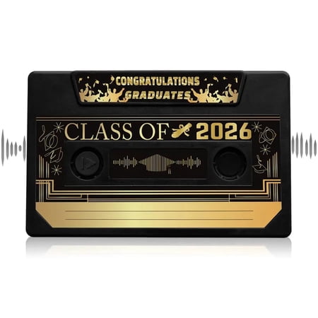 Class of 2026 Voice Recordable Graduation Keepsakes, 2026 Graduation Gift Funny Ideas - Retro Cassette Tape Talking Greeting Card, 5 Min Recording, Capture Every Heartfelt Voice Memory Forever