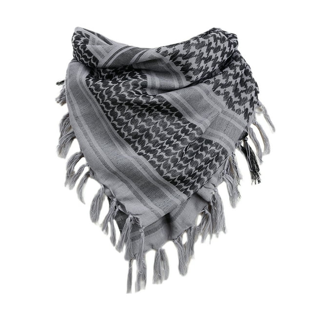 Bufanda árabe de cuello cuadrado, chal táctico para exteriores, unisex (gris)