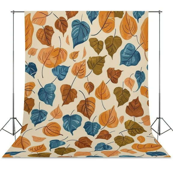 Autumn Harvest Maple Leaves Thanksgiving Backdrop Background for Photography Photo Booth Backdrop for Photoshoot Background Screen Video Recording Parties Curtain