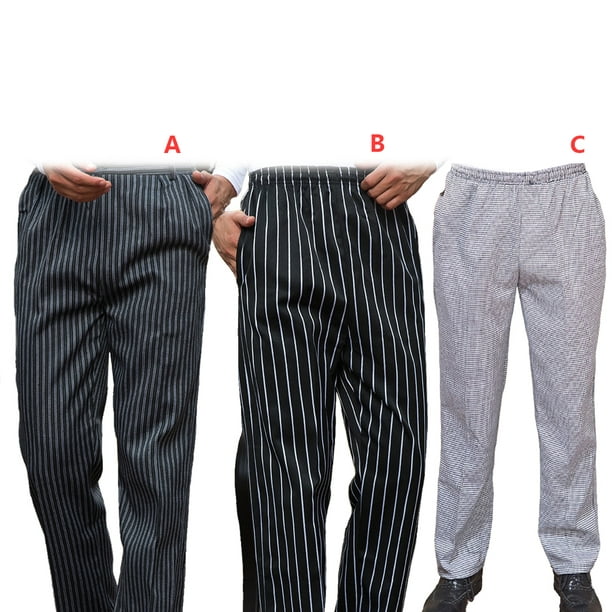 Chef Pants Men with Elastic Waist Pockets Baggy Cook Pant Waiter Uniform  Skin-friendly Clothes for Restaurant Hotel Cafe Kitchen XL Houndstooth 