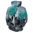 thumbnail image 4 of Romantic Rose Turquoise And Grey Oversized Hoodies For Men Teen Pullover With Pocket Mens Pullover Hoodie Sweatshirt S-5XL, 4 of 6