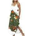 thumbnail image 4 of Liquidation à Moins de 10 $ Cagogo Robe d'Été Dos Nu pour Femmes Décontractée Ample Vintage Florale Cocktail Invité de Mariage Sans Manches Fluide Col en V Tendance Plage Vacances, 4 of 9