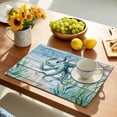 thumbnail image 5 of Placemats Set of 6, Octopus Place Mats Marine Life Compass Starfish Blue Wood Tablemats Washable Placemat Table Decoration for Kitchen Table Dinner Party Home Decor Indoor Outdoor 13x19 Inch, 5 of 9