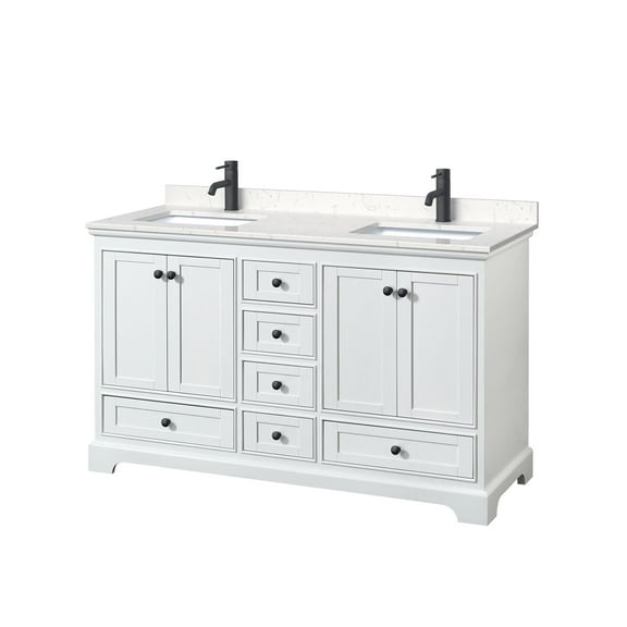 Wyndham Collection Wcs202060d-Vca-Mxx Deborah 60" Free Standing Double Basin Vanity Set -