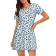 thumbnail image 1 of Fotbe Nautical Theme Anchors Bata de Dormir para Mujer con Estampado, Camisón de Algodón de Manga Corta, Ropa de Dormir Casual, 1 of 6