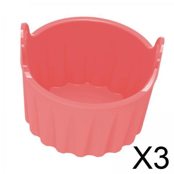 3 Moldes De Silicona Para Hornear Muffins Y Magdalenas Soledad Color Rosa