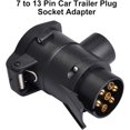 thumbnail image 3 of Adaptador convertidor de enchufe de coche Duokon de 12 V, de 7 a 13 pines, conector de remolque para enganche de caravana (negro), 3 of 5