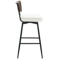 thumbnail image 6 of ANMINY Swivel Bar Stools Set of 3, 29" Seat Height, Upholstered Faux Leather Counter Barstools with Wood Backs and Metal Legs, Counter Height Bar Stool for Kitchen Island, 6 of 9