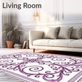 thumbnail image 2 of ODIKA 5' x 7' Machine Washable Non-Slip Area Rug, Baroque Swirl High Traffic Rug, Purple, 507530, 2 of 7