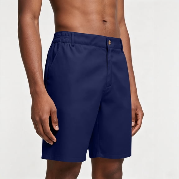 Domuza Mens Golf Shorts with Pockets Quick Dry Stretch Bermuda Shorts Summer Hiking Casual Work Shorts Navy XL