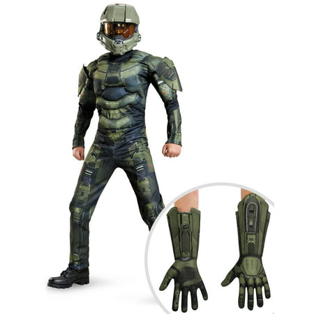 Halo Master Chief Classic Muscle Chest Costume for Kids and Halo: Master Chief Deluxe Child Gloves