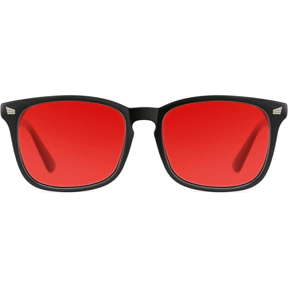 Sleep Glasses with Blue Green Light Blocking, Red Lens for Computer Gaming, Screen Fatigue & UV Protection