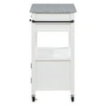 thumbnail image 4 of Fairfax Engineered Wood Kitchen Cart with Granite Top and White Base, 4 of 9