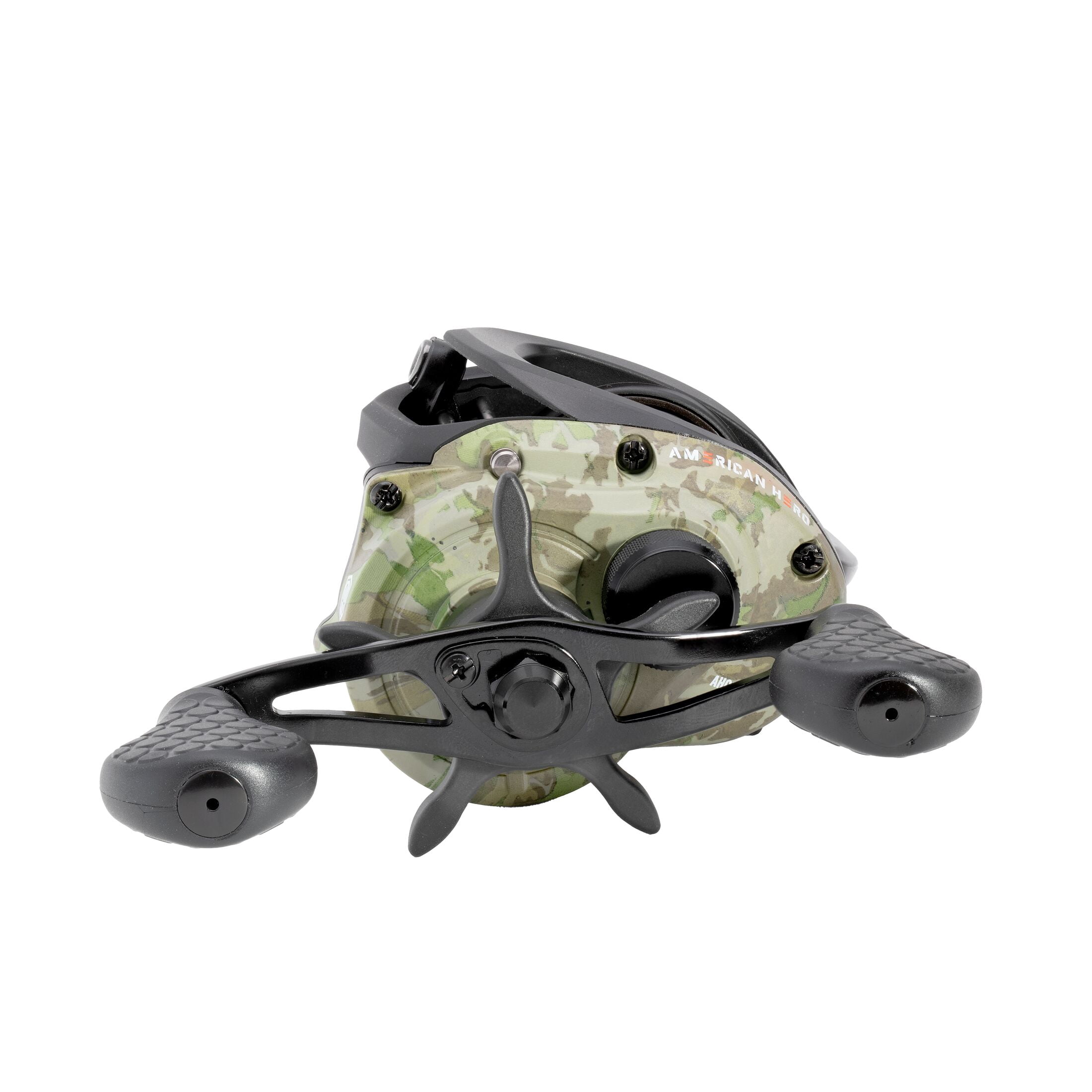 Lew's American Hero Camo Baitcast Fishing Reel, Left-Hand Retrieve, Camo/Black
