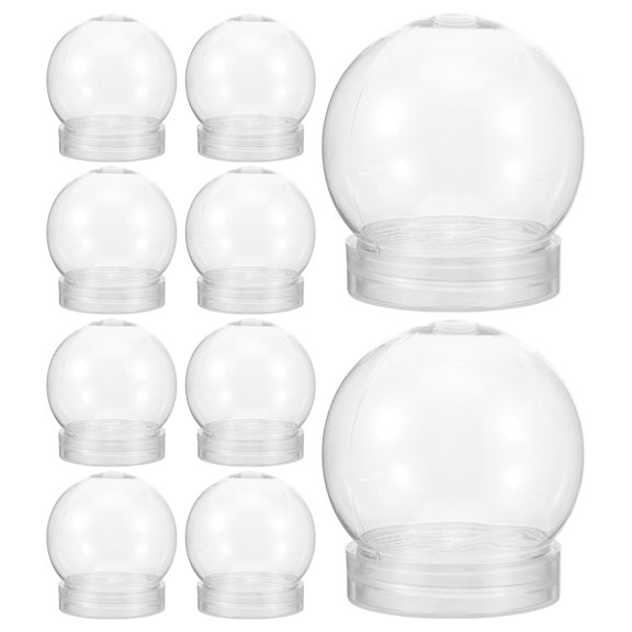 Shangfeng 10pcs DIY Snow Globe Water Globe Plastic Clear Plastic Globes with Screw Off Cap