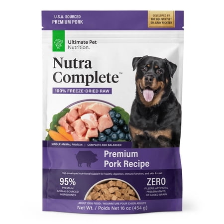 Ultimate Pet Nutrition Nutra Complete Premium Pork Freeze-Dried Raw Dog Food 16 oz.