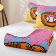 thumbnail image 4 of meiyoeat Baseball Glove Dripping Twin Quilt Set for Girls, Rainbow Ice Cream Waffle Twin Coverlet Set, 2pcs, 1 Comforter and 1 Pillowcase, 4 of 7