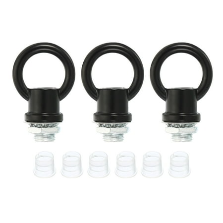 

Uxcell M10 Thread Lifting Eye Nut Female Loop Holder Hook Ring 15kg Load 18mm Black 3 Set